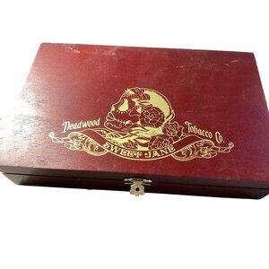 DEADWOOD SWEET JANE TOBACCO EMPTY WOODEN CIGAR BOX With Hinges* EUC